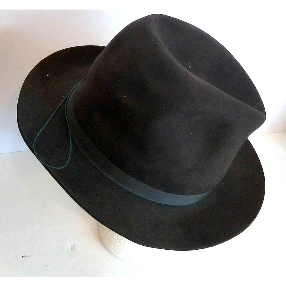 Vintage Worth & Worth NY Mens Brown Wool Felt Fedora Hat Size 7 1/8